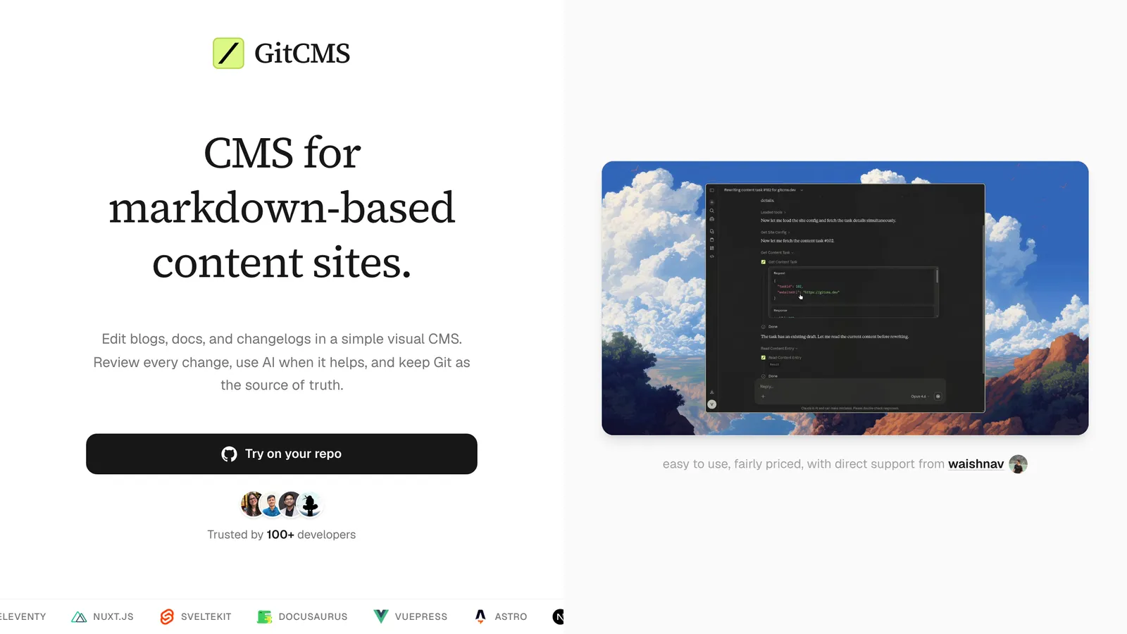 GitCMS homepage