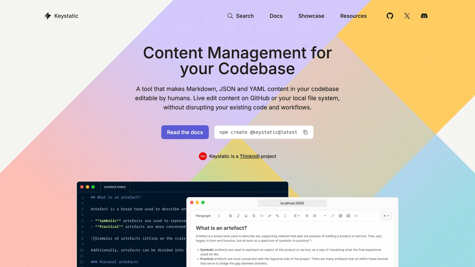 Keystatic homepage